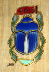 Papyrus Painting - Sacred Scarab: Ancient Egyptian Symbols of Rebirth 
