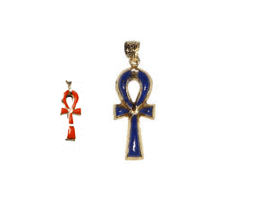 stone inlaid ankh pendant