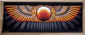 Papyrus Painting: Winged Solar Disc III