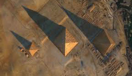Aerial View of Giza Pyramids