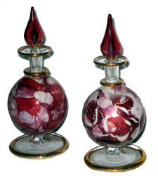 Egyptian blown glass perfume bottles