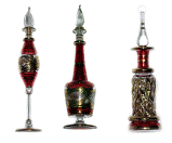 Egyptian blown glass perfume bottles