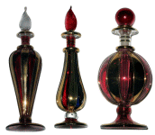 Egyptian blown glass perfume bottles