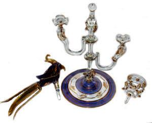 Egyptian blown glass Candelabra