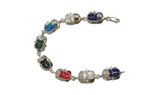 900 silver scarab bracelet inlaid stones