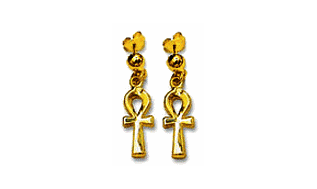 ankh earrings in 18k gold or 900 silver