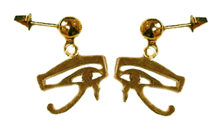 eye of horus earrings in 18k gold or 900 silver