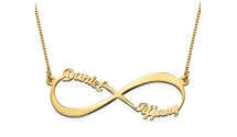 18k gold infinity necklace two names