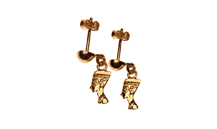 nefertiti earrings in 18k gold and 900 silver