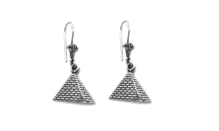 pyramid earrings in 18k gold and 900 silver