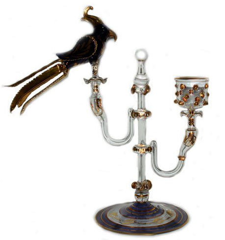 Egyptian blown glass Candelabra