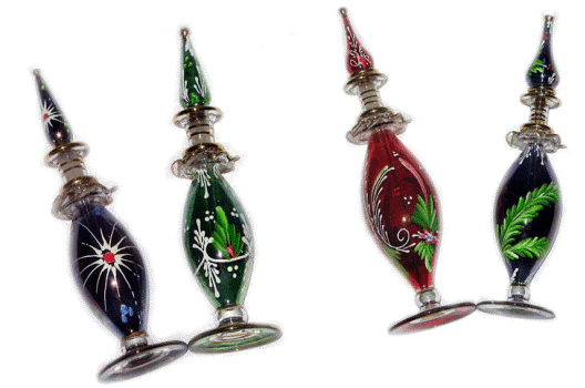 Egyptian blown glass perfume bottles