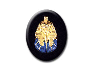 laser etched king tut pendant in 900 Silver or 18k gold