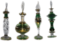 Egyptian blown glass perfume bottles