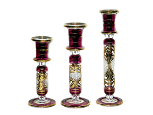 Blown glass candlestick holders