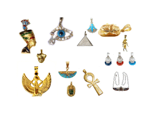 18k gold, sterling silver egyptian themed jewelry