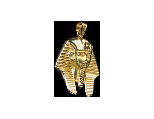 detailed face mask pendant of king tut in 900 silver or 18k gold