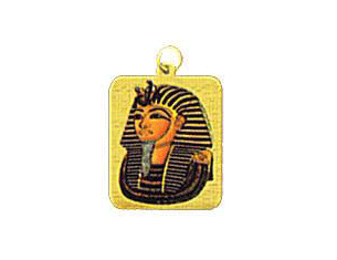 laser etched king tut pendant in 900 Silver or 18k gold