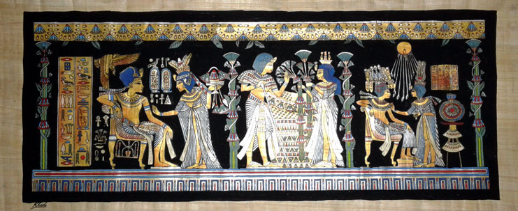  Papyrus Painting -Marriage Ceremony of King Tut