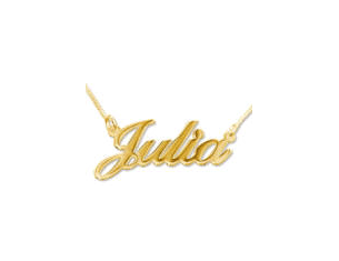 name necklaces in 18k gold or sterling silver