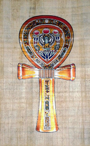 Ankh papyrus painting