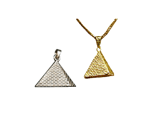 pyramid pendant in 18k gold and 900 silver