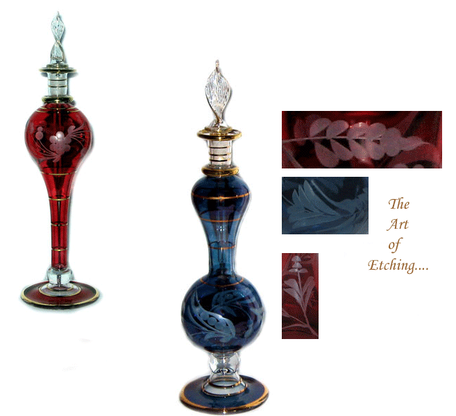 Blown glass egyptian perfume bottle