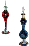 Egyptian blown glass perfume bottles