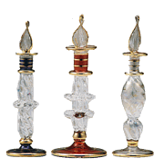 Egyptian blown glass perfume bottles